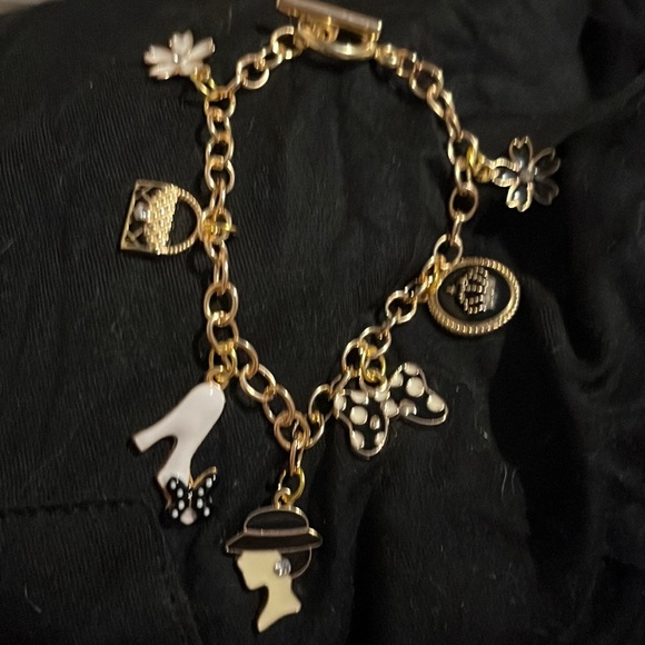 Homemade Jewelry - Fashion bracelet with bow, flowers, crown, shoe, woman with a fancy hat!